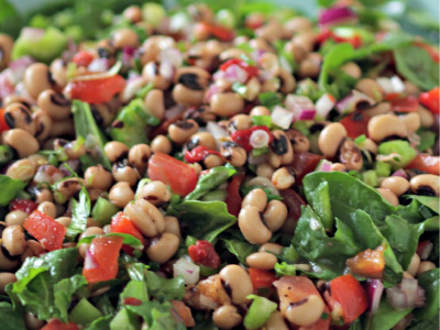 Black Eyed Pea & Dandelion Greens Salad